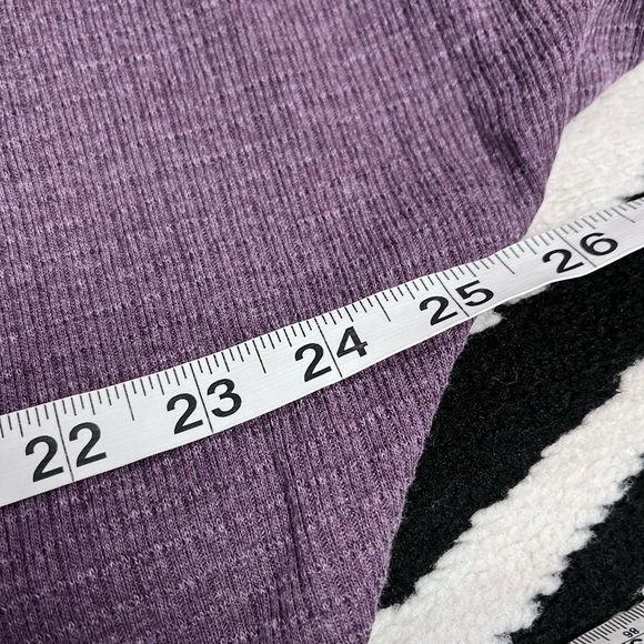 FREE PEOPLE Willow Thermal Oversized Top Waffle Knit In Wine Purple Size Medium - Picture 12 of 15